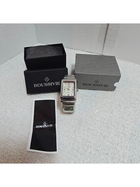 Women's BOUSSIVIE Silver Tone Quartz Watch with Green Accents, One Size